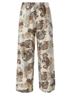 Solada Pantaloni donna a gamba larga con stampe - marrone