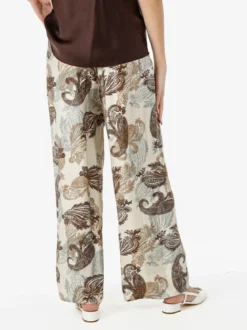 Solada Pantaloni donna a gamba larga con stampe - marrone