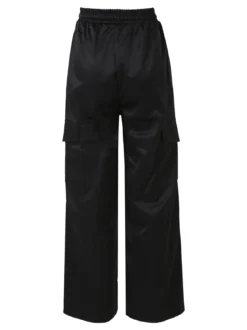 Solada Pantaloni donna a gamba larga con tasconi laterali e coulisse - nero