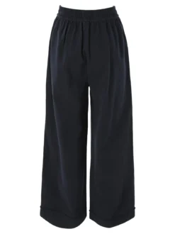 Solada Pantaloni donna a palazzo con coulisse - blu scuro
