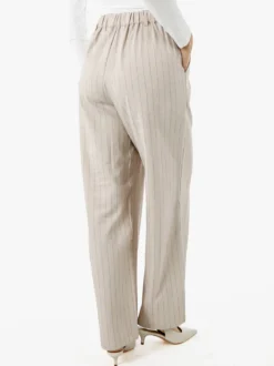 Solada Pantaloni donna a palazzo con micro borchie luccicanti - beige