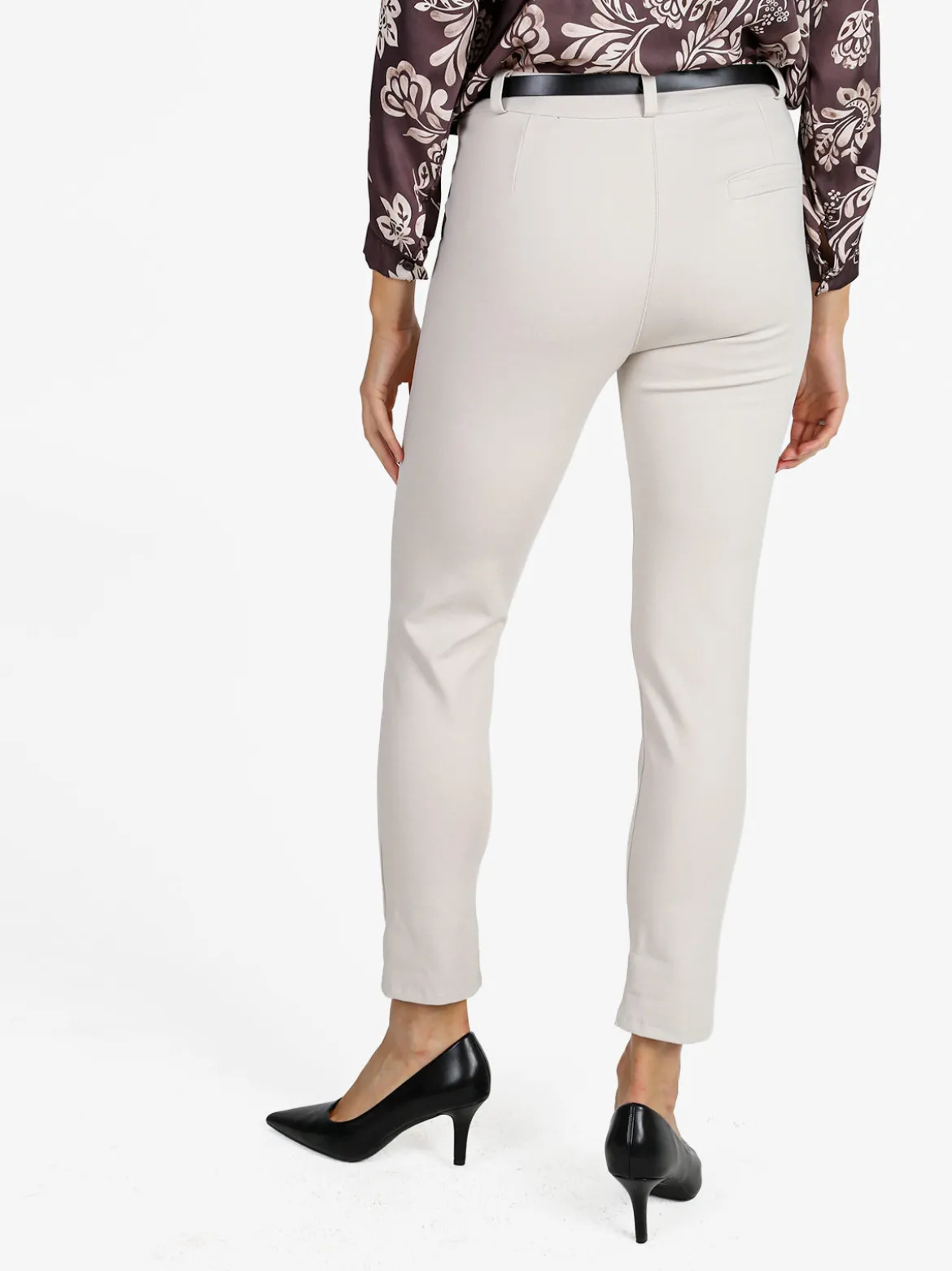 Solada Pantaloni donna a sigaretta con cintura - beige