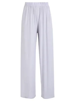 Solada Pantaloni donna con elastico in vita a gamba larga - perla