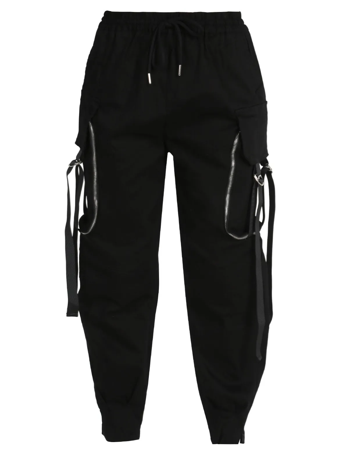 Solada Pantaloni donna con tasconi e coulisse - nero
