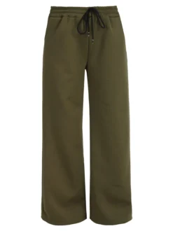 Solada Pantaloni donna in felpa a gamba larga con coulisse - militare