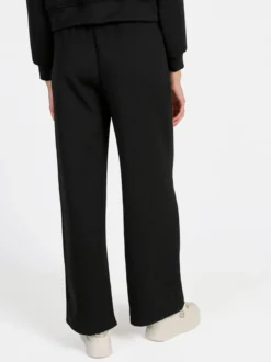 Solada Pantaloni donna in felpa a gamba larga con coulisse - nero