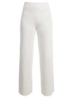 Solada Pantaloni donna in maglia a gamba larga - beige