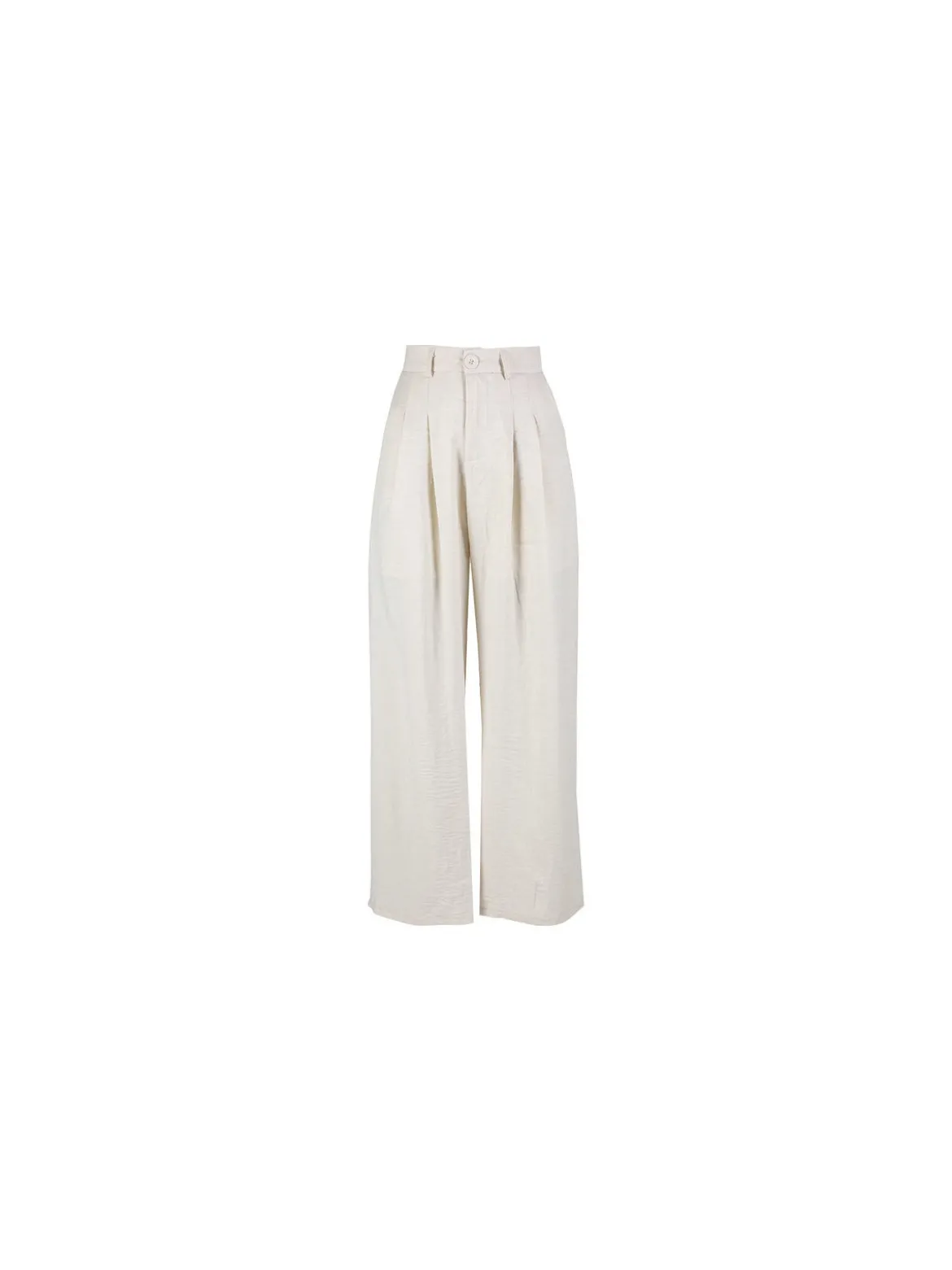 Solada Pantaloni donna in misto lino a gamba larga - beige
