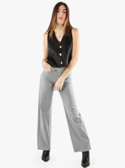 Solada Pantaloni donna jeans a gamba larga - grigio