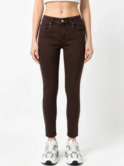 Solada Pantaloni donna jeans skinny taglie grandi - marrone