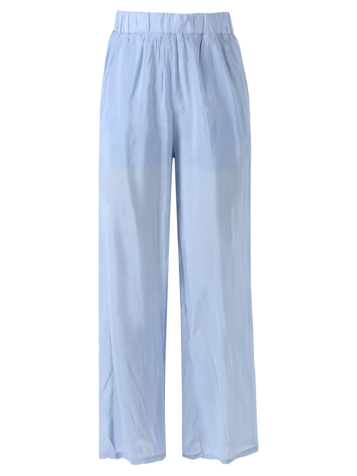 Solada Pantaloni donna leggeri a gamba larga - azzurro