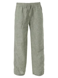 Solada Pantaloni donna leggeri a gamba larga con coulisse - pistacchio