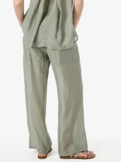 Solada Pantaloni donna leggeri a gamba larga - pistacchio