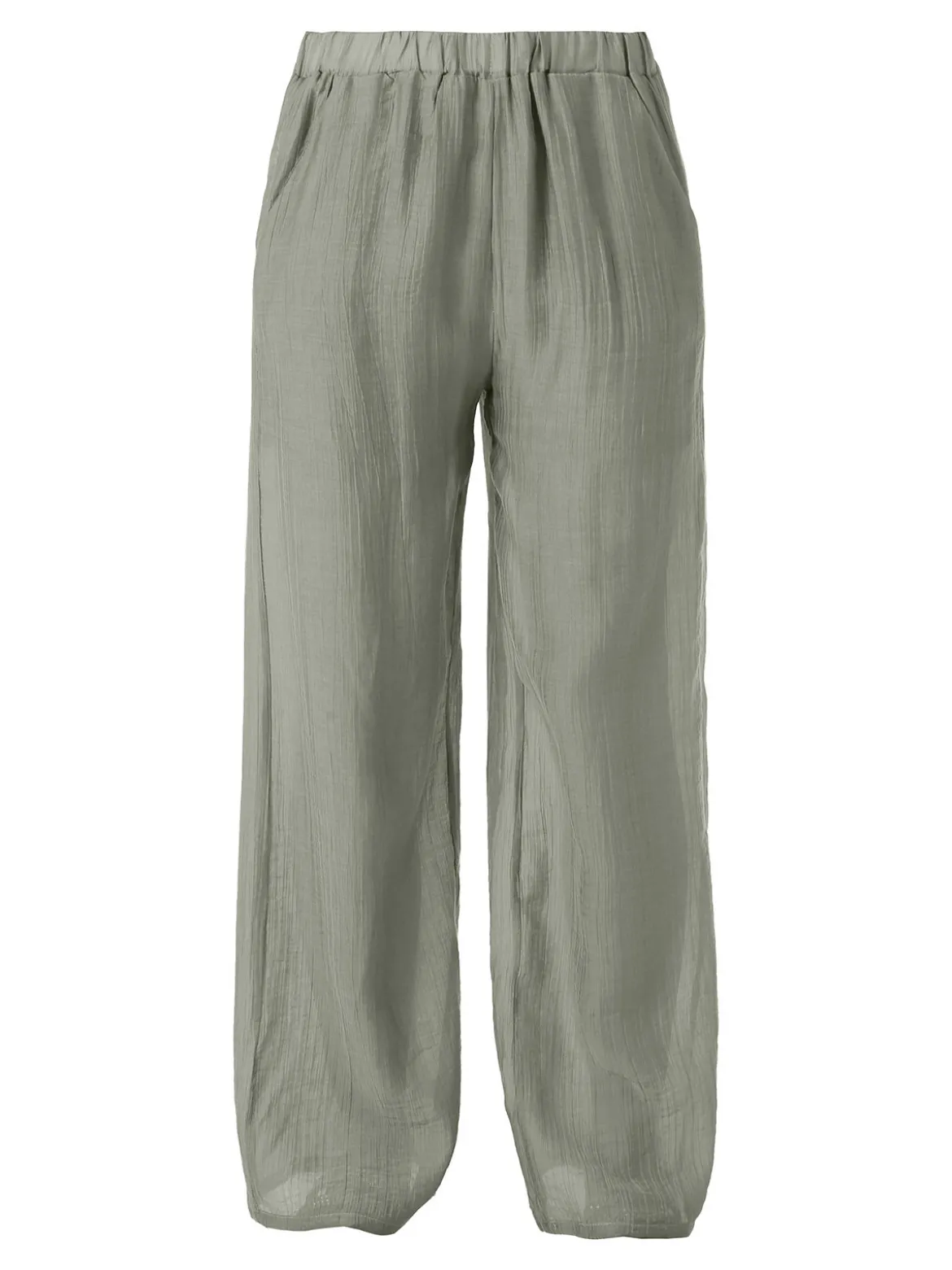 Solada Pantaloni donna leggeri a gamba larga - pistacchio
