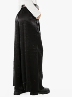 Solada Pantaloni donna leggeri a palazzo in tessuto cangiante - nero