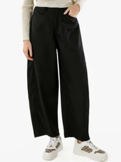 Solada Pantaloni donna leggeri a palloncino con vita alta - nero