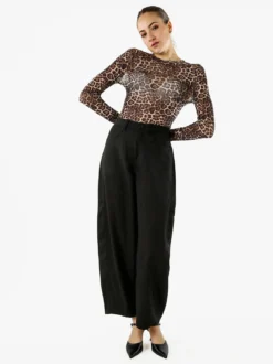 Solada Pantaloni donna leggeri a palloncino con vita alta - nero