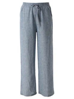 Solada Pantaloni donna leggeri con righe in lurex - blu