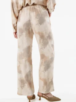 Solada Pantaloni donna leggeri con stampa texture - beige