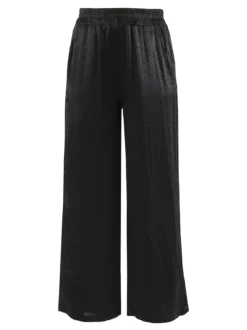 Solada Pantaloni donna leggeri effetto lucido - nero
