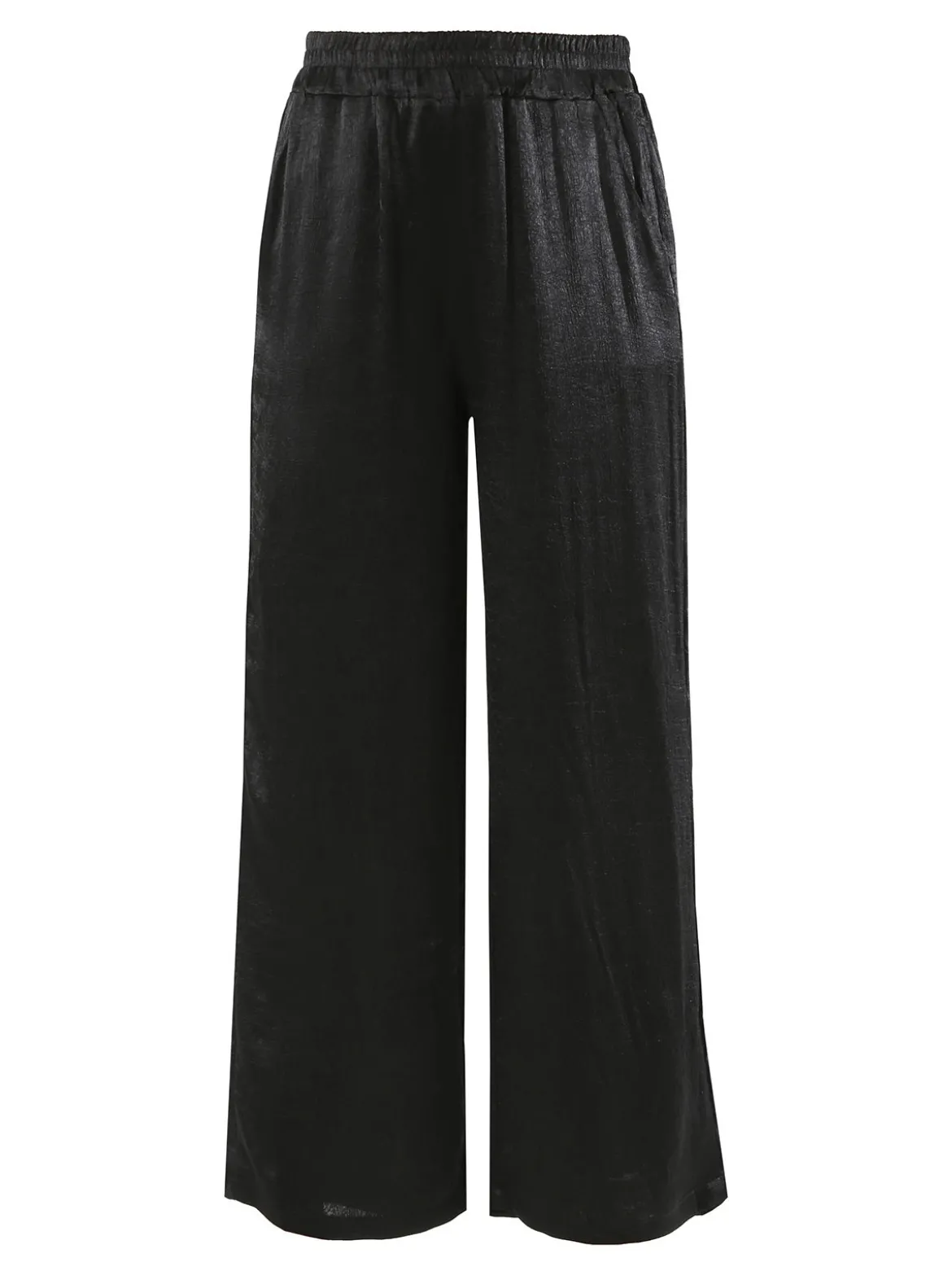 Solada Pantaloni donna leggeri effetto lucido - nero