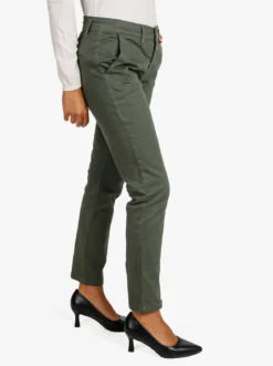 Solada Pantaloni donna slim fit a vita bassa - verde