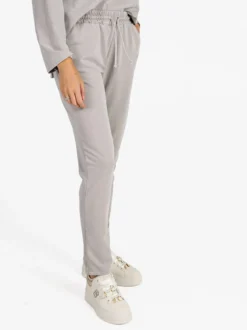Solada Pantaloni sportivi da donna in cotone con coulisse - perla