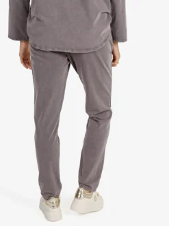 Solada Pantaloni sportivi da donna in cotone con coulisse - taupe