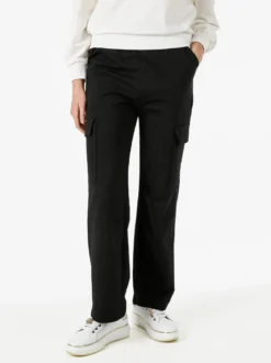 Solada Pantaloni tuta da donna con tasconi a gamba dritta - nero