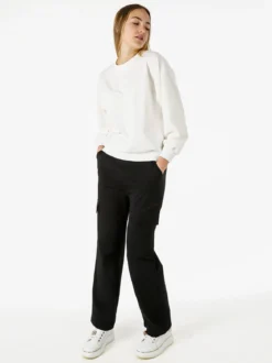 Solada Pantaloni tuta da donna con tasconi a gamba dritta - nero