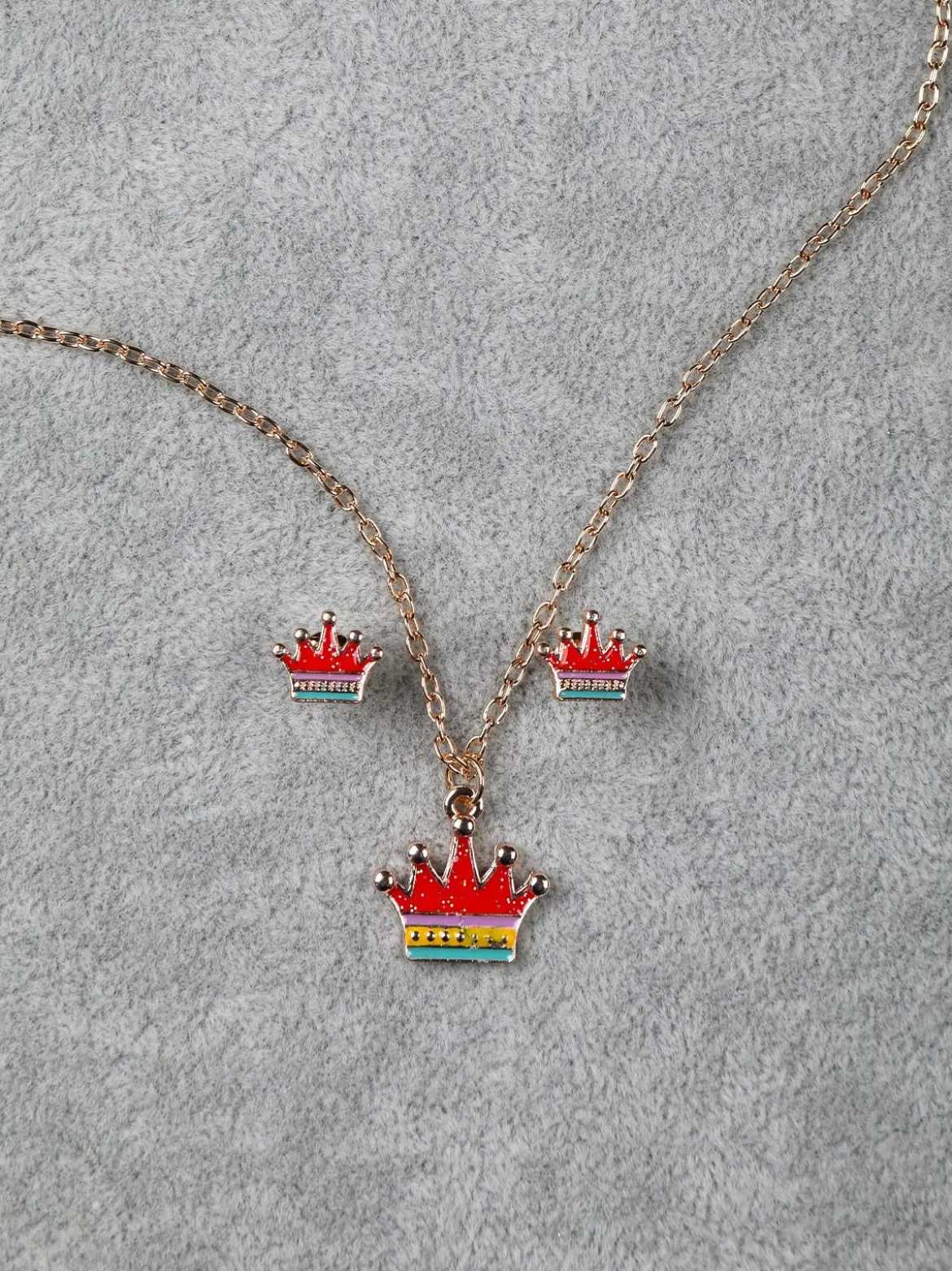 Solada Parure bimba collana e orecchini corona