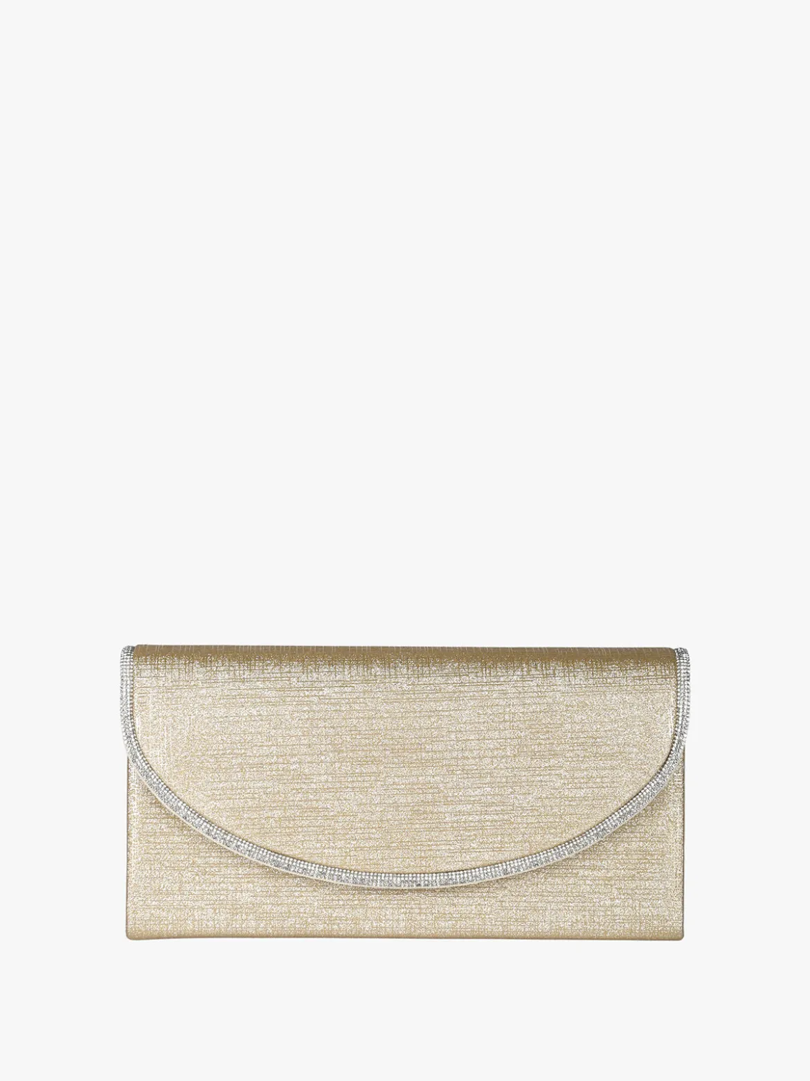 Solada Pochette donna glitter con profilo di strass - oro