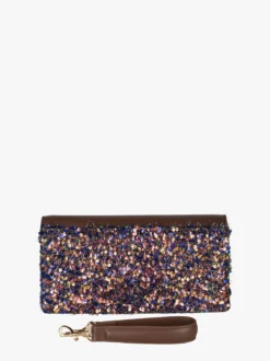 Solada Pochette gioiello da donna con paillettes - khaki