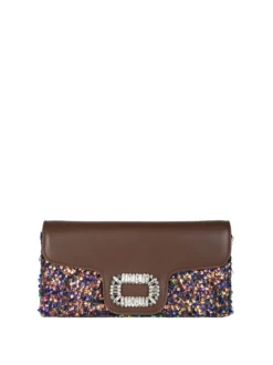 Solada Pochette gioiello da donna con paillettes - khaki