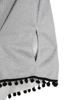 Solada Poncho da bambina con cappuccio e bordo in ecopelliccia