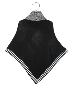 Solada Poncho da bambina in maglia con collo dolcevita