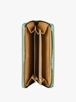 Solada Portafoglio donna con stampa monogramma e zip - pistacchio
