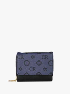 Solada Portafoglio mini da donna con stampa monogramma - nero