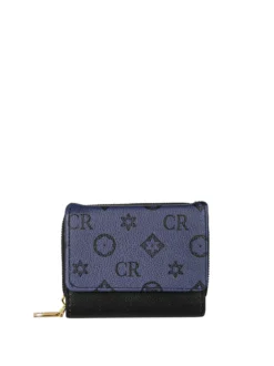 Solada Portafoglio mini da donna con stampa monogramma - nero