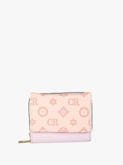 Solada Portafoglio mini da donna con stampa monogramma - rosa