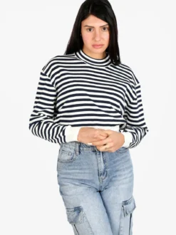 Solada Pullover cropped da donna a righe