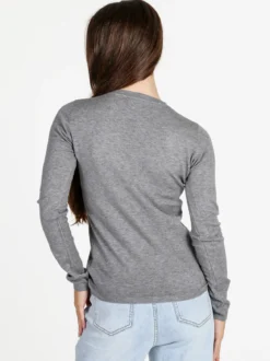 Solada Pullover donna con scollo a V - grigio