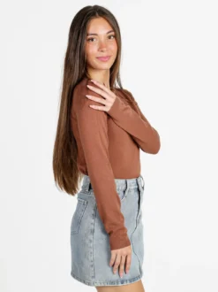 Solada Pullover donna con scollo a V - marrone
