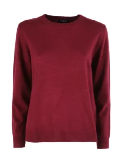 Solada Pullover donna girocollo in maglia - bordeaux