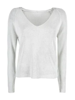 Solada Pullover donna in lurex con scollo a V