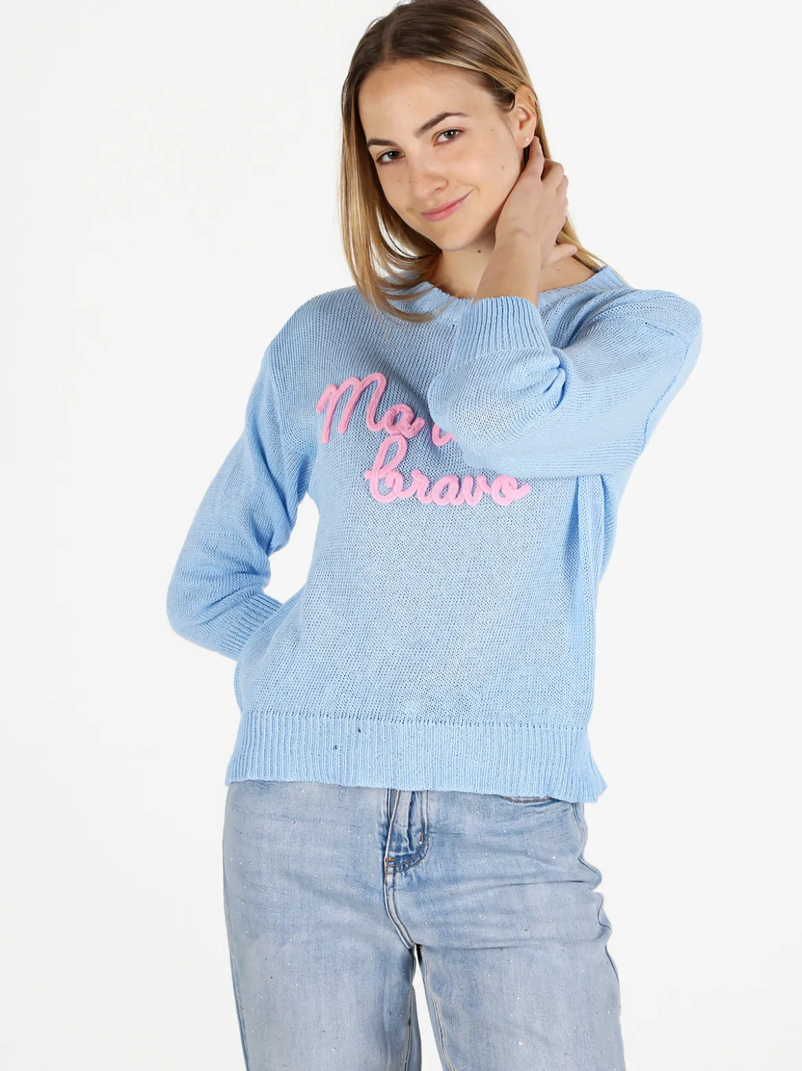 Solada Pullover donna in maglia traforata con ricamo