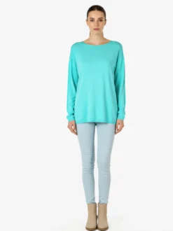 Solada Pullover donna oversize in maglia - acquamarina