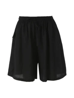 Solada Shorts donna a gamba larga con coulisse - nero