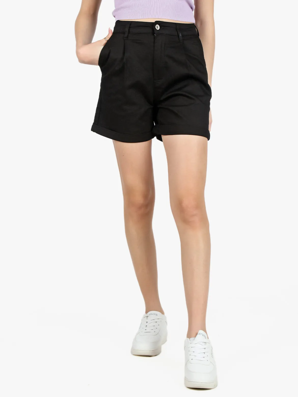 Solada Shorts donna a vita alta in cotone