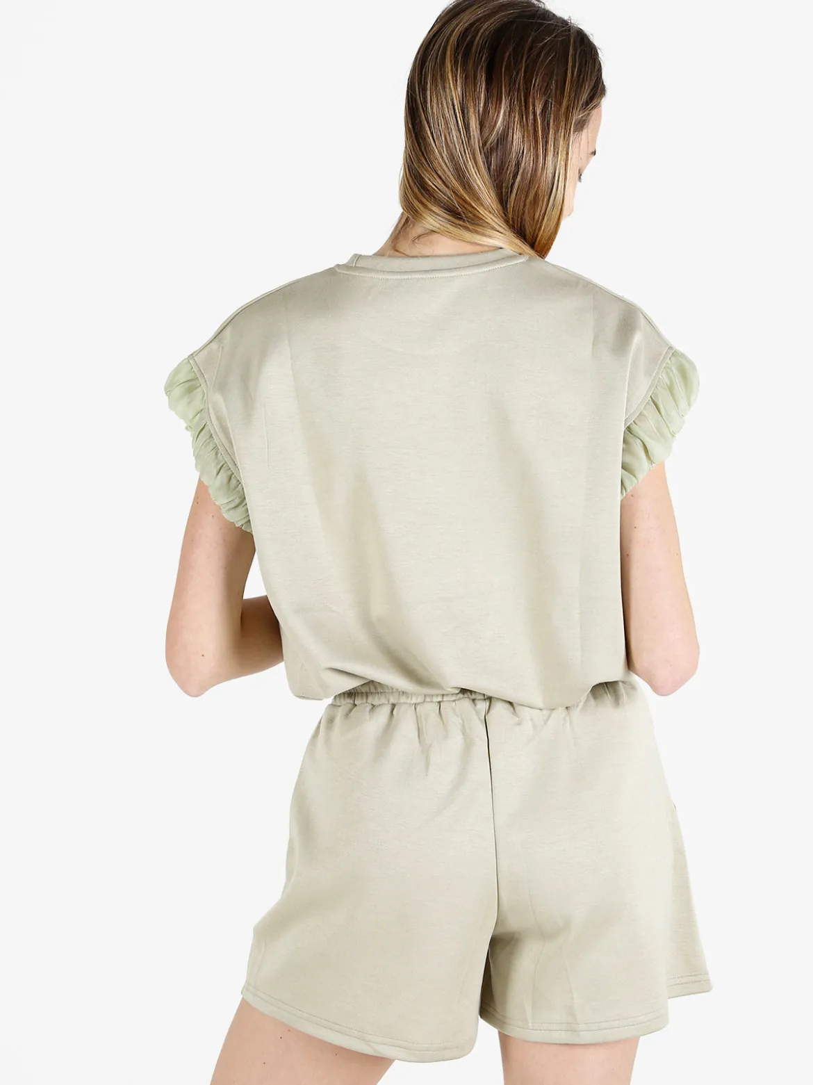 Solada Shorts donna con strass - verde chiaro